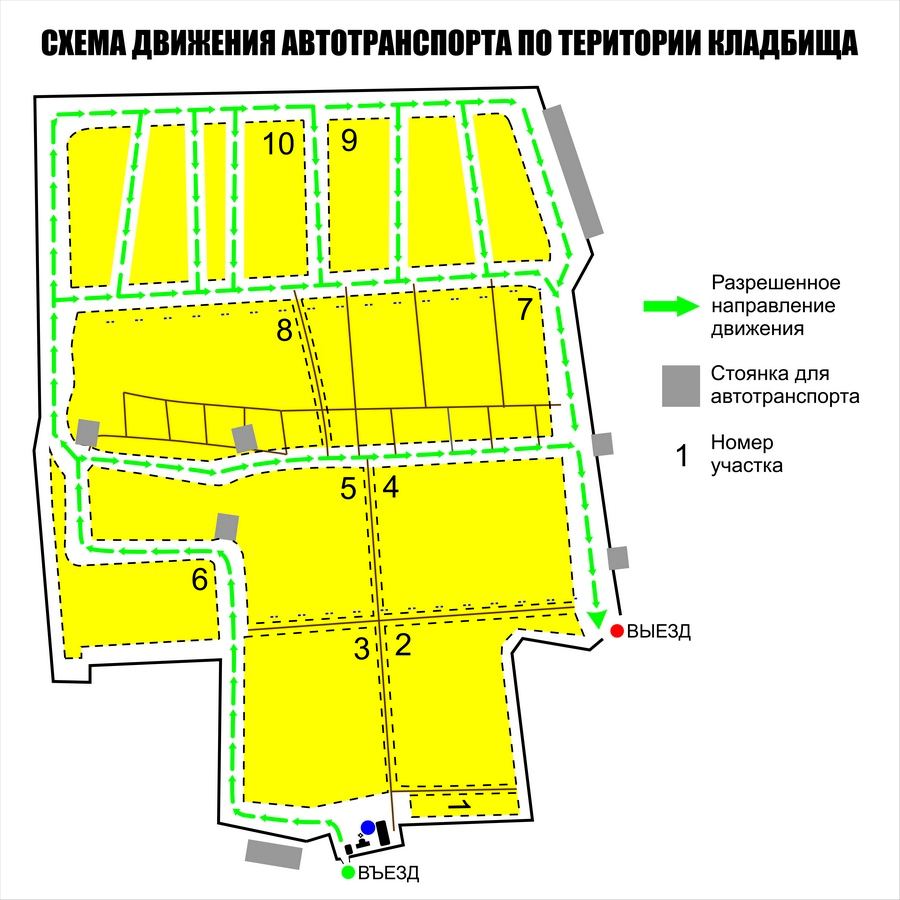 Схема городского кладбища