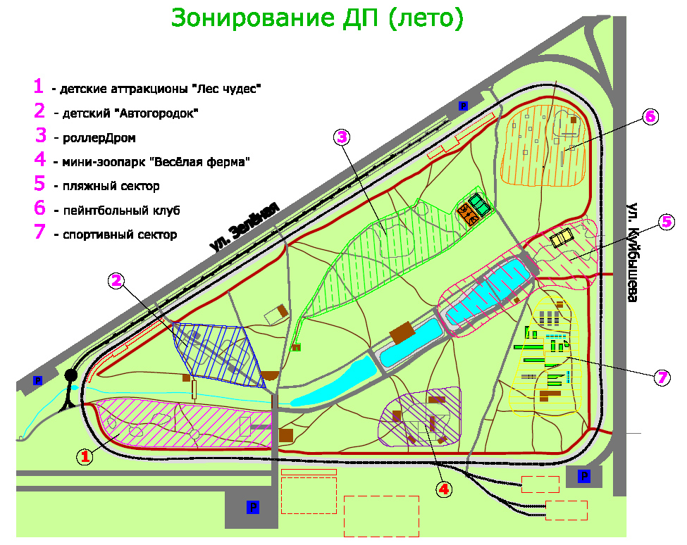 План зонирования парка